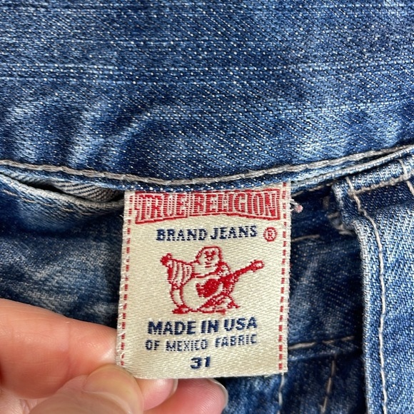 True Religion Y2K Mens Classic Boot Cut Button Flap Jeans Blue Medium Wash 31 - Picture 8 of 12